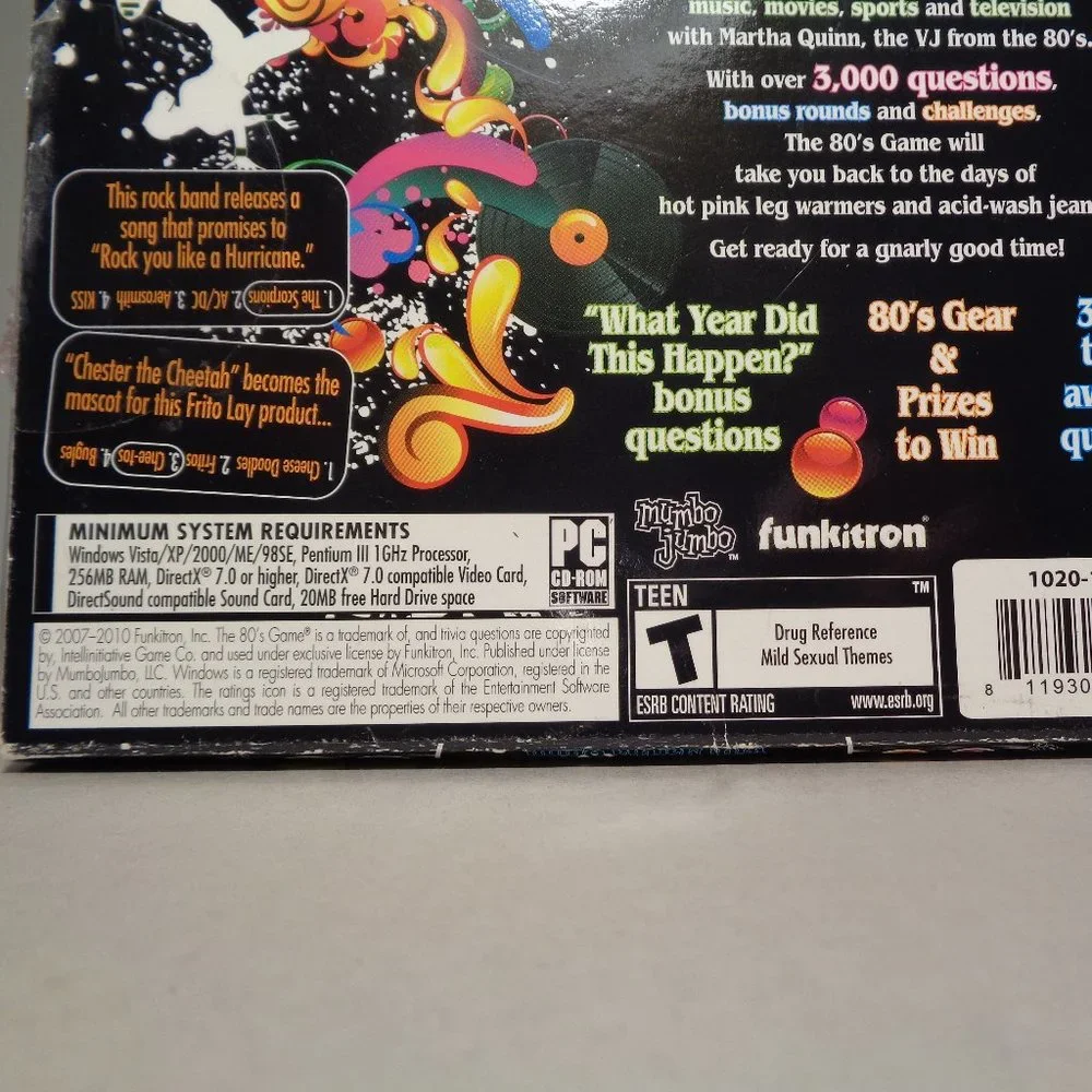 THE 80's GAME With Martha Quinn New PC CD-ROM Software Video Game / Trivia